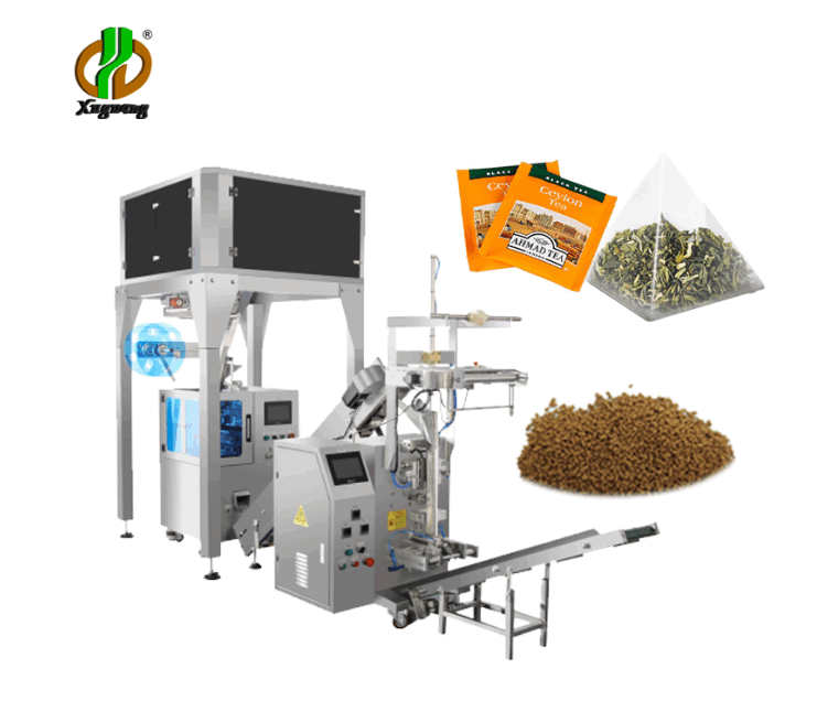 pyramid inner bag and 3 sides seal outer bag tea packing machine electric scale type(图4)