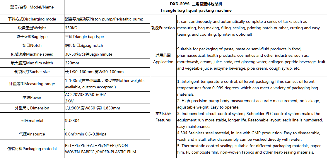 triangle bag liquid packing machine(图2)